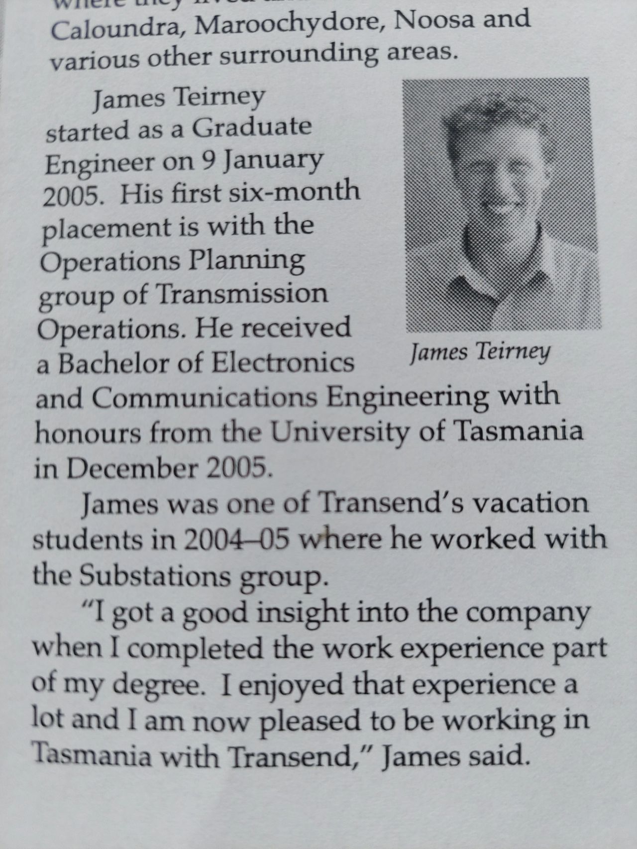 Newspaper Article of James